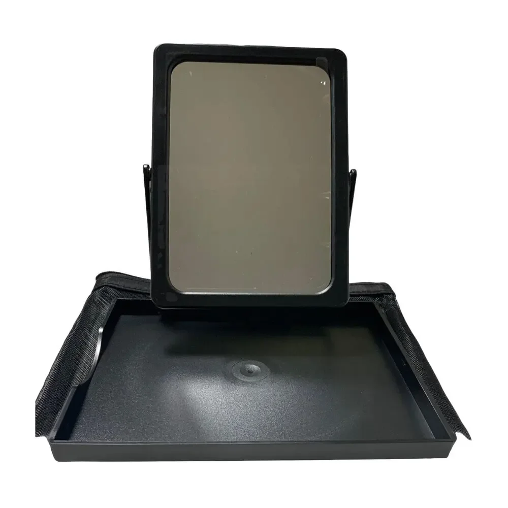 NEW Black Mary Kay Travel Folding Mirror With Tray and Mesh Bag